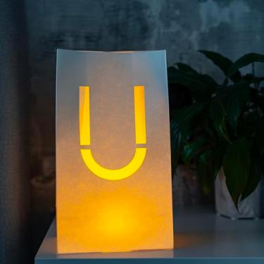 Imagem de WYMM Letra U iluminada - Bolsas luminosas perfeitas para faixa personalizada de feliz aniversário, decorações de propostas, decorações de festa de noivado e faixa de parabéns para o seu ente querido