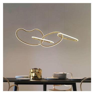 Imagem de Lustre luxuoso, lustres modernos de LED em ouro rosa, iluminação para decoração de casa, anéis circulares, luminárias suspensas, 011862, ouro-3 luzes