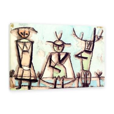 Imagem de Paul Klee Wall Art Trio from a Operetta Poster surrealismo Impressão de arte em tela por Paul Klee Pintura arte de imagem quarto sala de estar escritório decoração de parede 90 x 60 cm (35 x 24