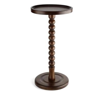Imagem de Mesa de canto oval oval mesa lateral de madeira mesa de centro mesa de cabeceira pequeno apartamento móvel criativo mesa de canto armazenamento flor suporte sofá mesa lateral (G)