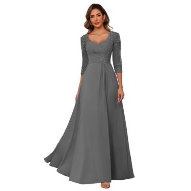 Imagem de Vestido de noiva AUSPORY Sweetheart Neck Lace Appliques Grey 20W