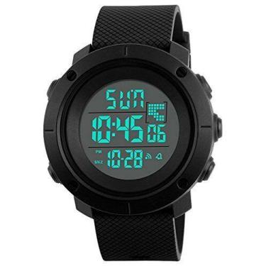 Imagem de Relógio digital masculino, pulseira de aço inoxidável, resistente à ág