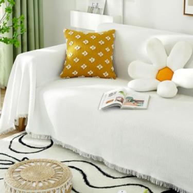 Imagem de 5JJJLOOOPP Kaze Capa de Sofá Multi-Cover Elegante 1 2 Lugares Algodão Liso Reversível Cor Retangular 5 Tapete Toalha de Mesa Resistente a Manchas (Cor: 3 130 * 180)