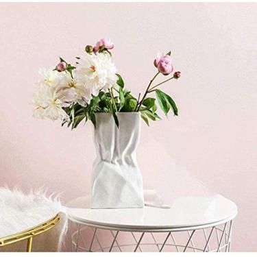 Imagem de Vaso Grave Cerâmica Decoração Origami Modelo de Casa Selecione Porcelana Argila Proteção Ambiental Cerâmica para Flores (Cor: A Tamanho: Pequeno) (Cor: A Tamanho: Grande) (C Médio)