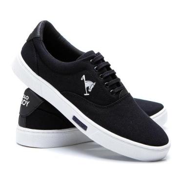 Imagem de Sapatênis Masculino Polo Joy Casual Em Lona Conforto Dia a Dia, Preto,