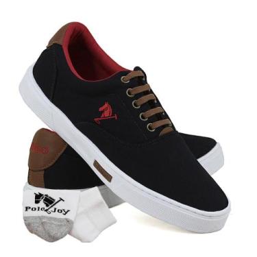 Imagem de Kit Sapatênis Casual Amarração com Meia Masculino Confort - Polo Joy, 