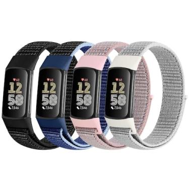 Imagem de Pulseiras de relógio VNDAPT compatíveis com nylon Fitbit Charge 6/5, p