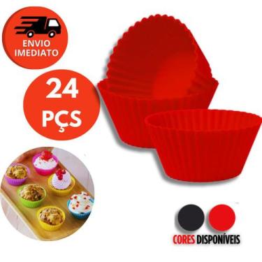 Imagem de Kit Forma Individual Silicone Cupcake Muffin Forminha Redonda Air Fry 