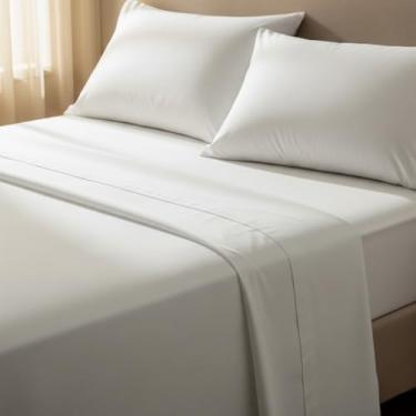 Imagem de Confort Linens Jogo de Lençol Casal 4 Peças 138x188x30cm, Algodão Percal 200 Fios, Branco, Para Hotel e Clínicas, Toque Macio e Alta Durabilidade – Confort Linens
