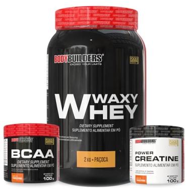 Imagem de Kit Waxy Whey Paçoca 2kg + BCAA 4,5 100g + Power Creatina 100g – Bodybuilders