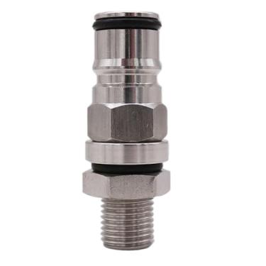 Imagem de Acessório De Bloqueio Por Bola Para Líquido De Barril Com Kit De Flange 1/4" BSP - Anel O, Núcleo De Válvula, Porca De Bloqueio & Tubo De Imersão Curto - Para Cervejaria Caseira