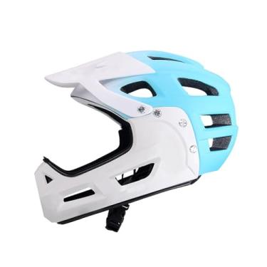 Imagem de Generic Capacete de bicicleta adulto leve capacete de ciclismo esportes ao ar livre deslocamento skate bmx snowboard com viseira confortável, Branco Azul