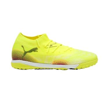 Imagem de PUMA Chuteiras de futebol masculinas Future 8 Match Turf Trainer, Alerta amarelo - Puma Black-Sun Struck, 40