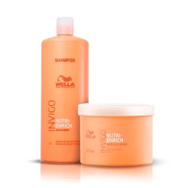 Imagem de Kit Shampoo 1L e Máscara 500ml Nutri Enrich - Wella