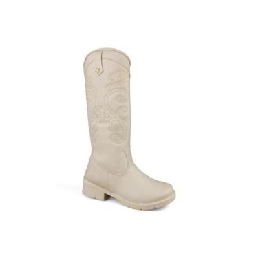 Imagem de Bota Infantil Montaria Fuffy Cano Alto Detalhe Estrela Branco Off, Bra
