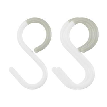Imagem de 3 ganchos de plástico de 6 cm em forma de S pequenos ganchos para pendurar utensílios de cozinha, copos, plantas, joias, jeans, roupas, toalhas, ferramentas, branco