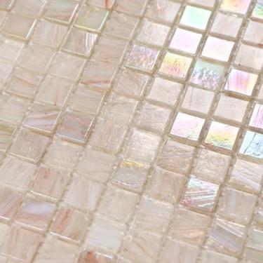 Imagem de Smafusion Cobre azulejo de mosaico com cola de 5,75 m² - Vidro iridescente translúcido de 1 x 1 cm para banheiro, cozinha Backsplash, azulejos de piscina, destaque, restaurantes, hotéis, lavanderia