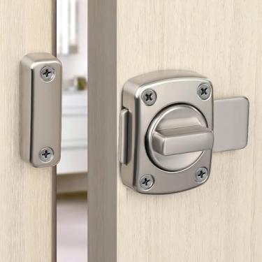 Imagem de Trava de parafuso giratório, trava de porta giratória grande, travas de portão rotativo de dupla face para casa, prata