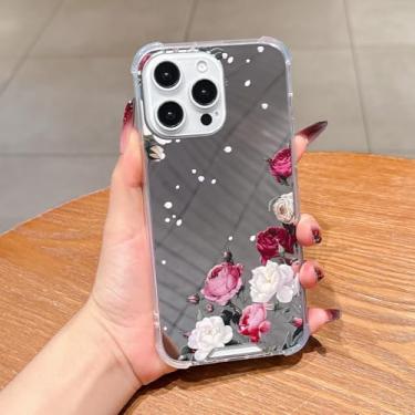 Imagem de Capa compatível com iPhone 7Plus/8Plus (proteção contra quedas de grau militar de 3 metros), com estampa de flor rosa e branca, capa rígida à prova de choque 369Flower-7Plus/8Plus