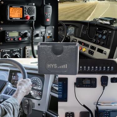 Imagem de Suporte universal de poliuretano para carro com adesivo traseiro - sem clipe de broca para rádios bidirecionais, CB, VHF, GMRS, rádio marítimo, walkie talkie, scanner e microfone de alto-falante para