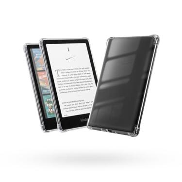 Imagem de Capa para Kindle Paperwhite de 7 polegadas (12ª geração - 2024) e Kindle Colorsoft Signature Edition 2024, capa traseira de silicone com cobertura total antiqueda, transparente-1