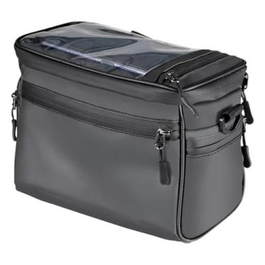 Imagem de predolo Bolsa de Guidão para Bicicleta, Cesta Frontal, Bolsa Transparente com Tela Sensível Ao Toque, Bolsa de Viagem para Quadro de Bicicleta com Alça de Omb