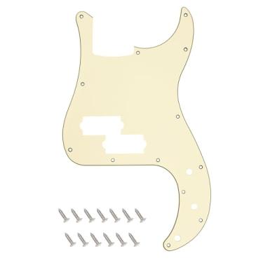 Imagem de Banworks Precision Bass Pickguard 3 Ply 13-Hole P Bass PB Scratch Plate para USA/Mexican Modern Style Fender Precision Bass JT/HB-10 Cream