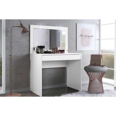 Imagem de Penteadeira Atraente C- 1 Gaveta E Espelho Branco - Demóbile