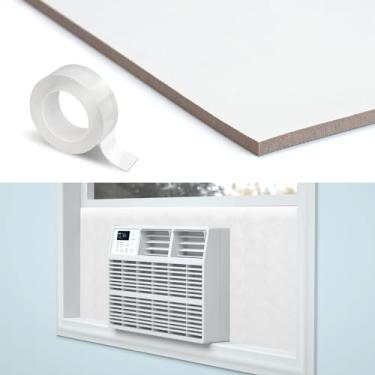Imagem de Air Jade Painel lateral com isolamento de ar condicionado de janela, cobertura de espuma isolada para janela interna unidade CA para o verão e o inverno, branco