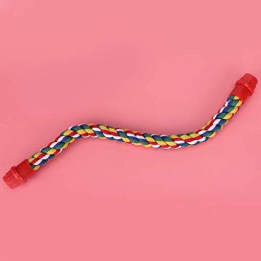 Imagem de Acouto Estrutura de pé para Pássaros Com Corda de Algodão Suspensa Colorida - Brinquedo Versátil para Mastigar e Escalar, Alívio do Estresse e Exercícios - Formas e Materiais, Todos Os Tamanhos de
