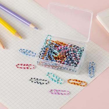 Imagem de 50 peças de clipes de papel de 2,8 cm coloridos, duráveis e à prova de ferrugem, clipes de papel de aço inoxidável pequenos, clipes de papel de escritório para professores materiais escolares