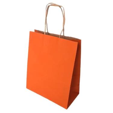 Imagem de Sacola LC Liso Papel Kraft Natural Alça Natural 17,5x8,5x21,5 c/10un (Laranja)