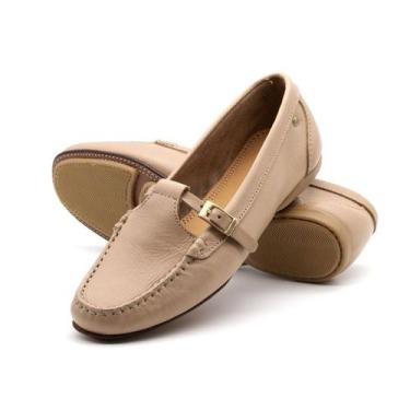 Imagem de Mocassim Feminino Soleil em Couro Alfa Creme - 45019AC - Andacco, Nude