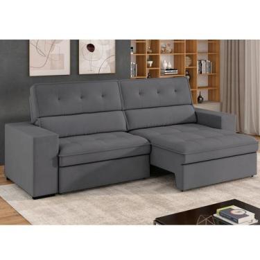 Imagem de Sofá 4 Lugares Retrátil e Reclinável Veludo Soft 250cm Grécia - Arte C