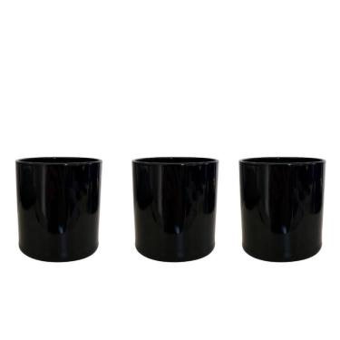 Imagem de Kit 3 Copos De Vidro Whisky Preto 230 Ml