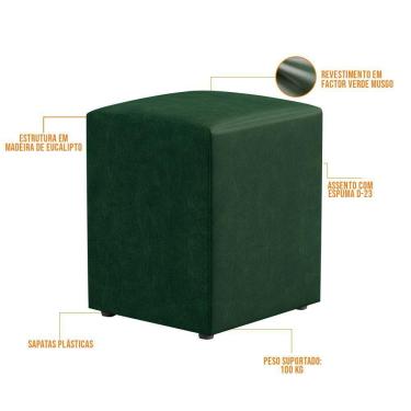 Imagem de Kit 02 Puffs Quadrado L02 Facto Verde