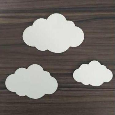 Imagem de Aplique MDF 3 Nuvens para Parede Quarto de Bebê - Kit com 3 Peças - no