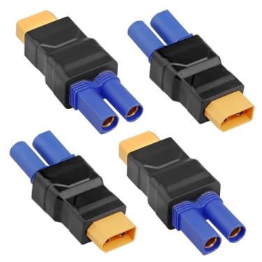 Imagem de KSK Adaptador XT60 macho para EC5 fêmea pacote com 4 - conector RC sem solda para ESC, carregadores, drone e baterias LiPo (conversão XT60/EC5 para EC5/XT60)