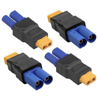 Imagem de KSK Adaptador XT60 fêmea para EC5 macho pacote com 4 - conector RC sem solda para ESC, carregadores, drone e baterias LiPo (conversão XT60/EC5 para EC5/XT60)