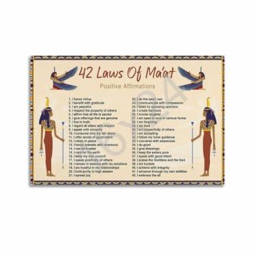 Imagem de GHJFDF Pôster do Egito Antigo 42 Laws of Maat pôster para pôsteres estéticos de sala 12 x 18 polegadas (30 x 45 cm)