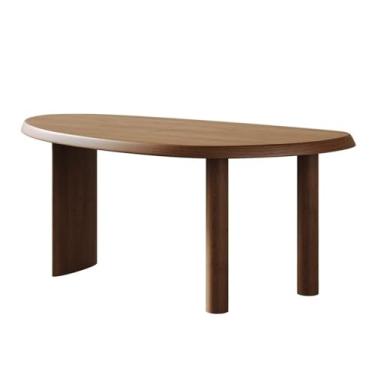 Imagem de Mesa de trabalho Mesa de laptop madeira irregular com 3 pernas, mesa trabalho moderna em formato manga para escritório doméstico(XL)