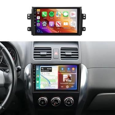 Imagem de Para Suzuki SX4 rádio 2006-2013, 4G + 64G carro estéreo sem fio Carplay Android Auto, 22.9 cm 1280x720P IPS tela sensível ao toque, DSP 32EQ, 5.0Bluetooth, câmera de backup AHD IP69K, MirrorLink FM