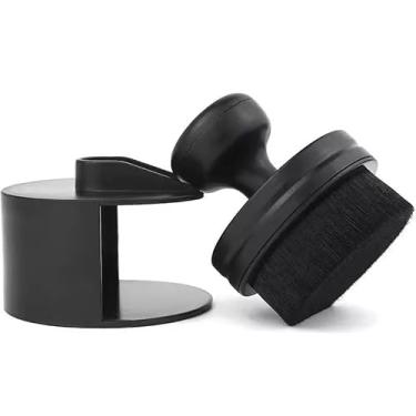 Imagem de 1 pincel de maquiagem de cabeça plana, cerdas macias, ferramenta de beleza multifuncional para mulheres, portátil para casa e viagens (preto)