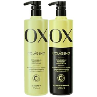 Imagem de Shampoo e Condicionador OX Colágeno para Cabelos Porosos e Danificados, 500ml, Fortalecedor