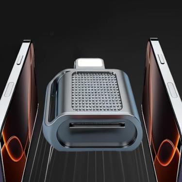 Imagem de Leitor de cartão micro SD compatível com telefone 16/15, mini USB tipo A para leitor de cartão micro SD/TF adaptador de cartão micro SD, Plug and Play, cinza