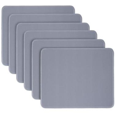 Imagem de Xuhal 6 peças de mouse pad a granel 3 mm com base de borracha antiderrapante costurada à prova d'água mouse pad a granel computador gamer confortável para mesa, laptop, escritório, casa, 26 x 21 cm