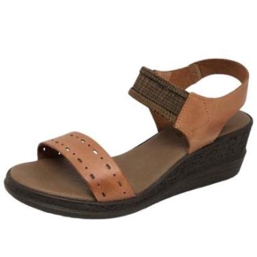 Imagem de Sandália Feminina Anabela Salto Baixo Conforto New Face-Feminino