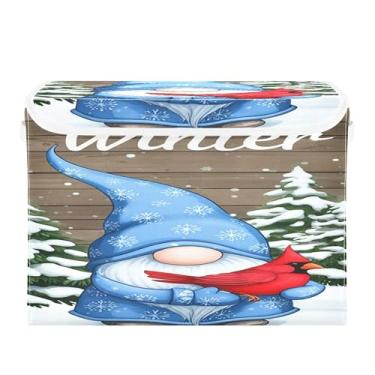 Imagem de SEHANY Cestas de armazenamento de Papai Noel de Natal com tampas, organizador de caixas de armazenamento de tecido para armário de roupas, cobertor de escritório, berçário, 42 x 32 x 30 cm