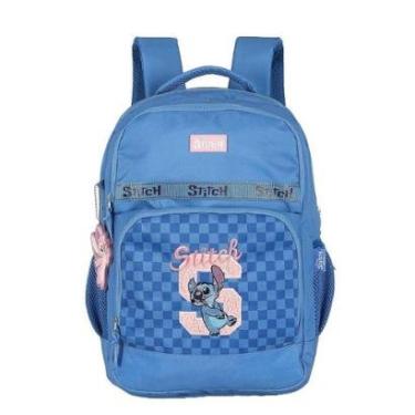 Imagem de Mochila de Costas Luxcel Stitch Quadriculado Azul-Feminino