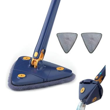 Imagem de Esfregão Triangular 360º Com Rodo Articulado E 2 Panos De Microfibra Lava E Seca